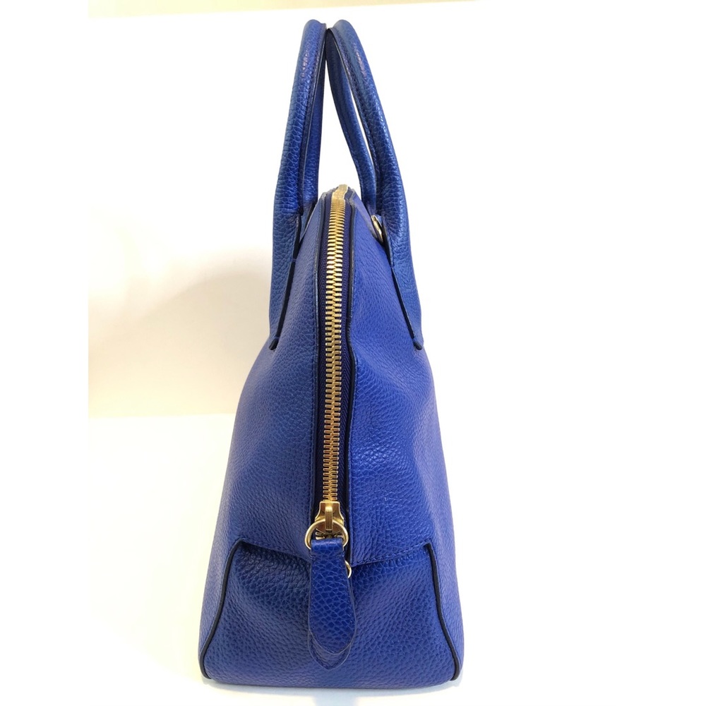 Burberry Medium Greenwood Satchel Brilliant Blue Gold Hardware Strap Dust Bag - Picture 5 of 8